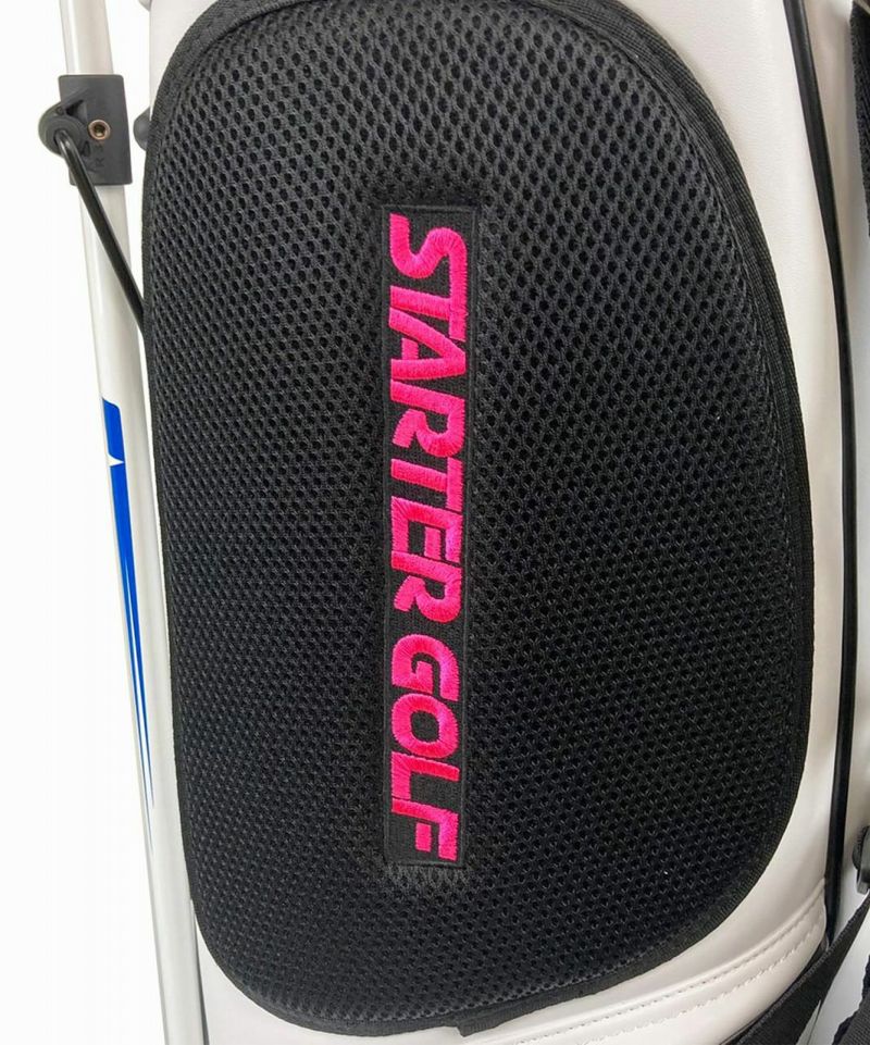 STARTERロゴ キャディーバック9inch口型4分割仕切り 4点式ショルダー